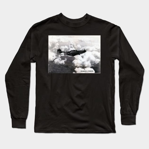 P51 1944 Air to Air Long Sleeve T-Shirt by Funky Aviation